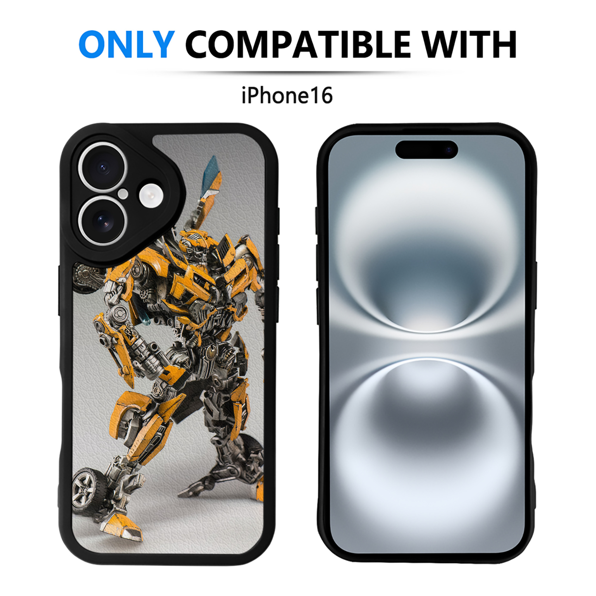 （画像用） Transformers トランスフォーマー 【iPhone 16シリーズ対応】シリコンスマホケース（レザー調） 材質：シリコン
